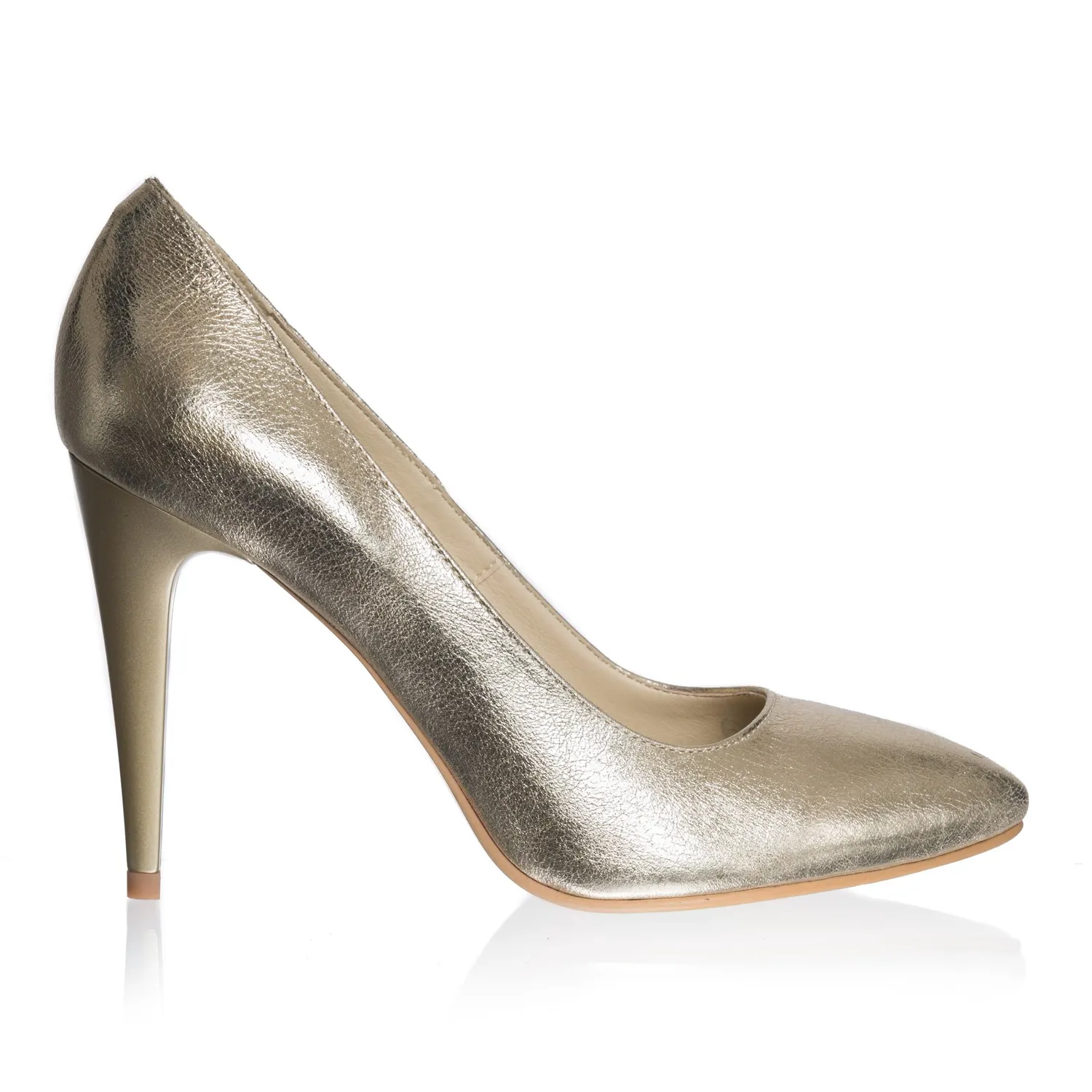 Catinca Shoes 2691 AU stiletto piele auriu lacuit