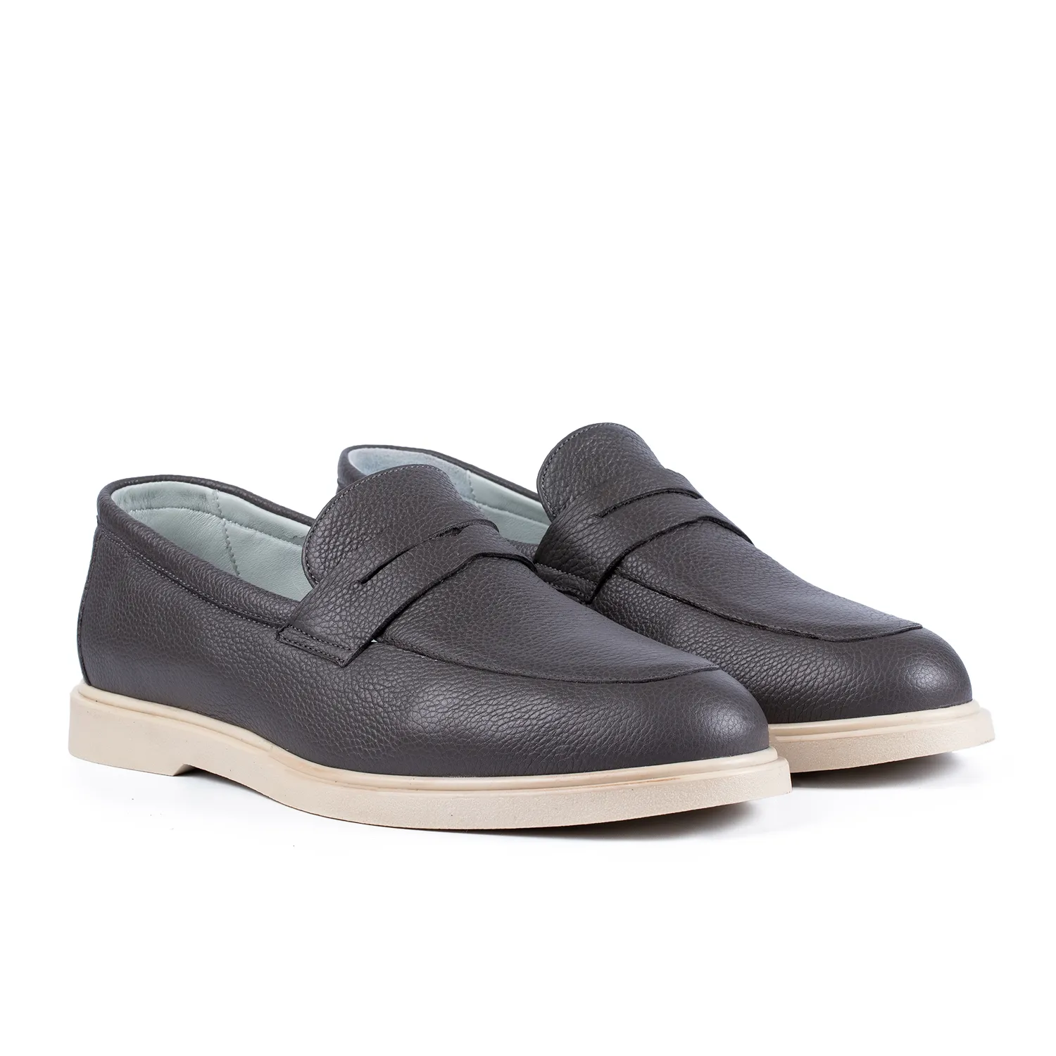 Lucas Shoes Ezra mocasini piele gri bizon