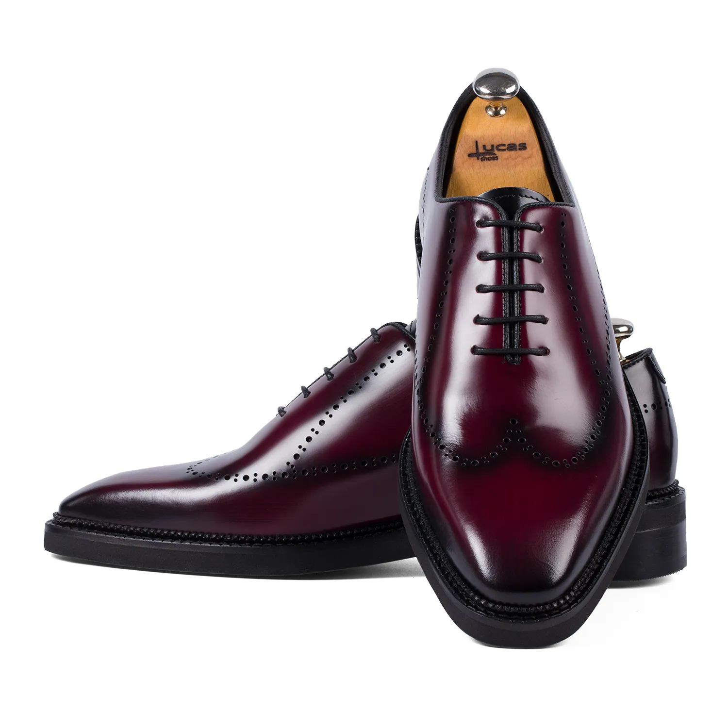 Lucas Shoes Elegant 906 pantofi piele bordo
