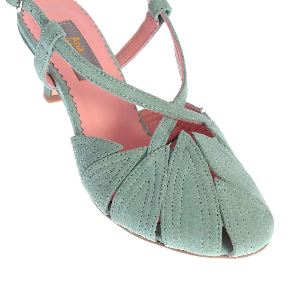 Ana Urbana Shoes Guadalajara sandale verde mentă petală roz