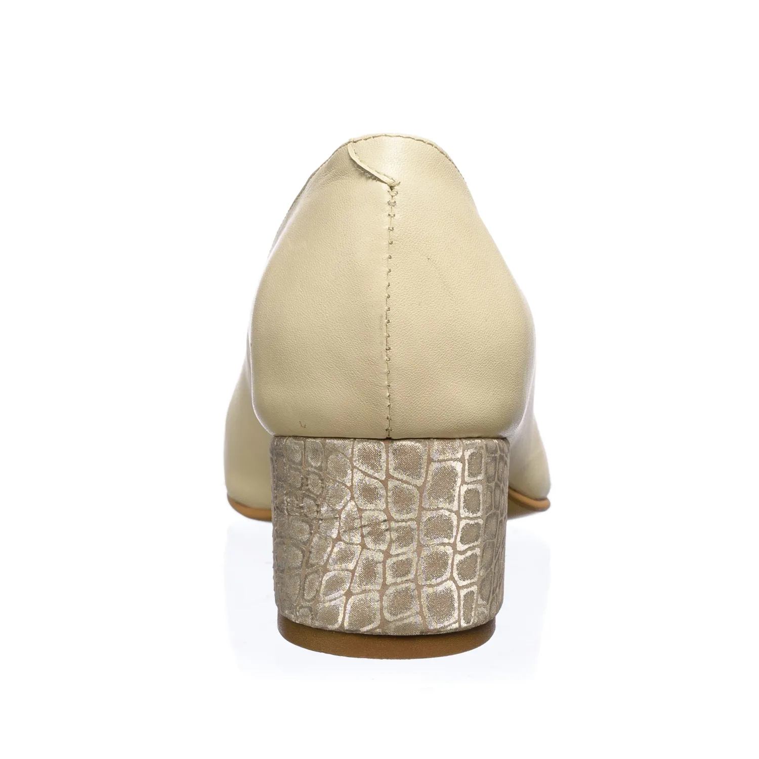 Catinca Shoes A6 BP pantofi dama bej toc pietricele piele