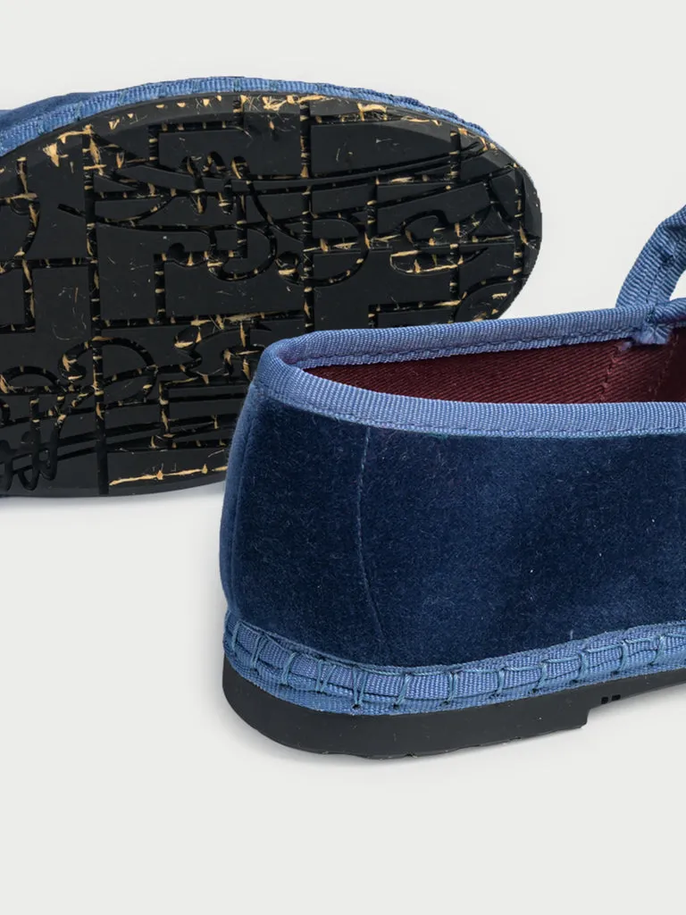 Flagelus Claire Sea Blue pantofi catifea