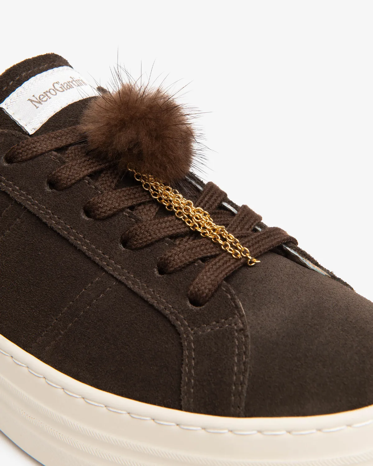 NeroGiardini sneakers dama piele intoarsa platforma 4 cm