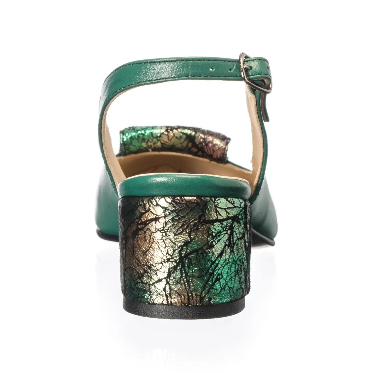 Catinca Shoes A85 VST sandale dama verde piele naturala
