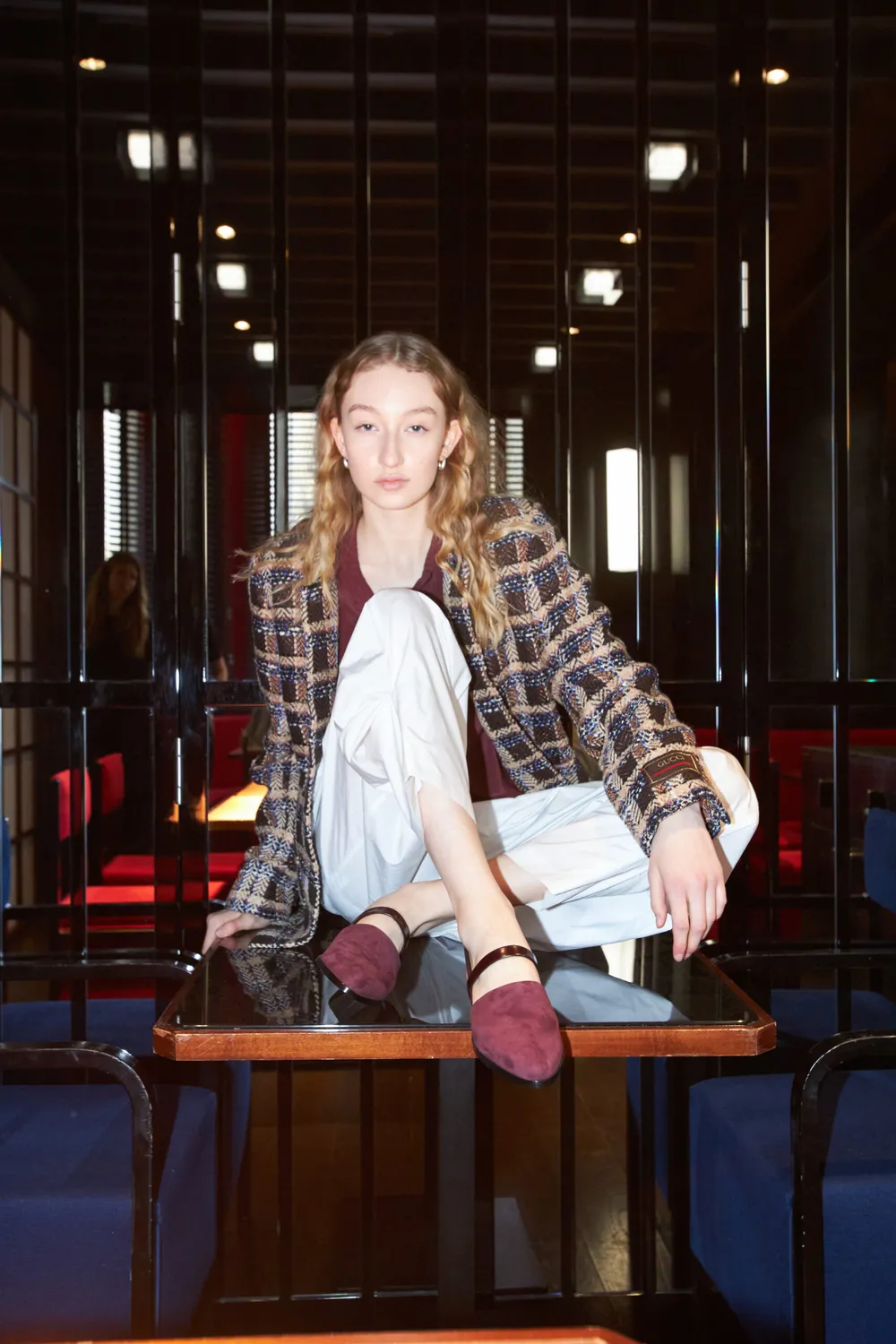 Cecilia Bringheli Vega pantofi slingback vișiniu piele