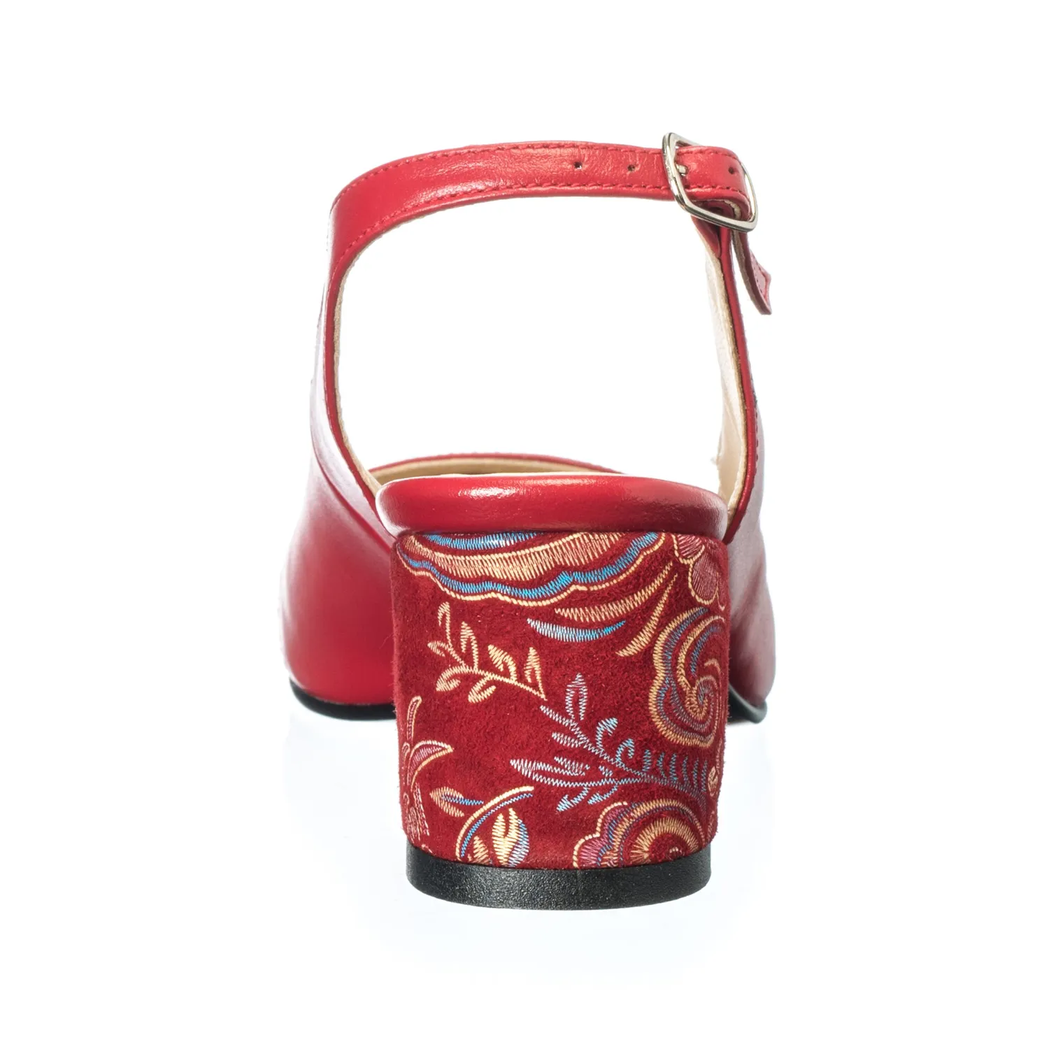 Catinca Shoes A55 RSR sandale dama rosii piele naturala