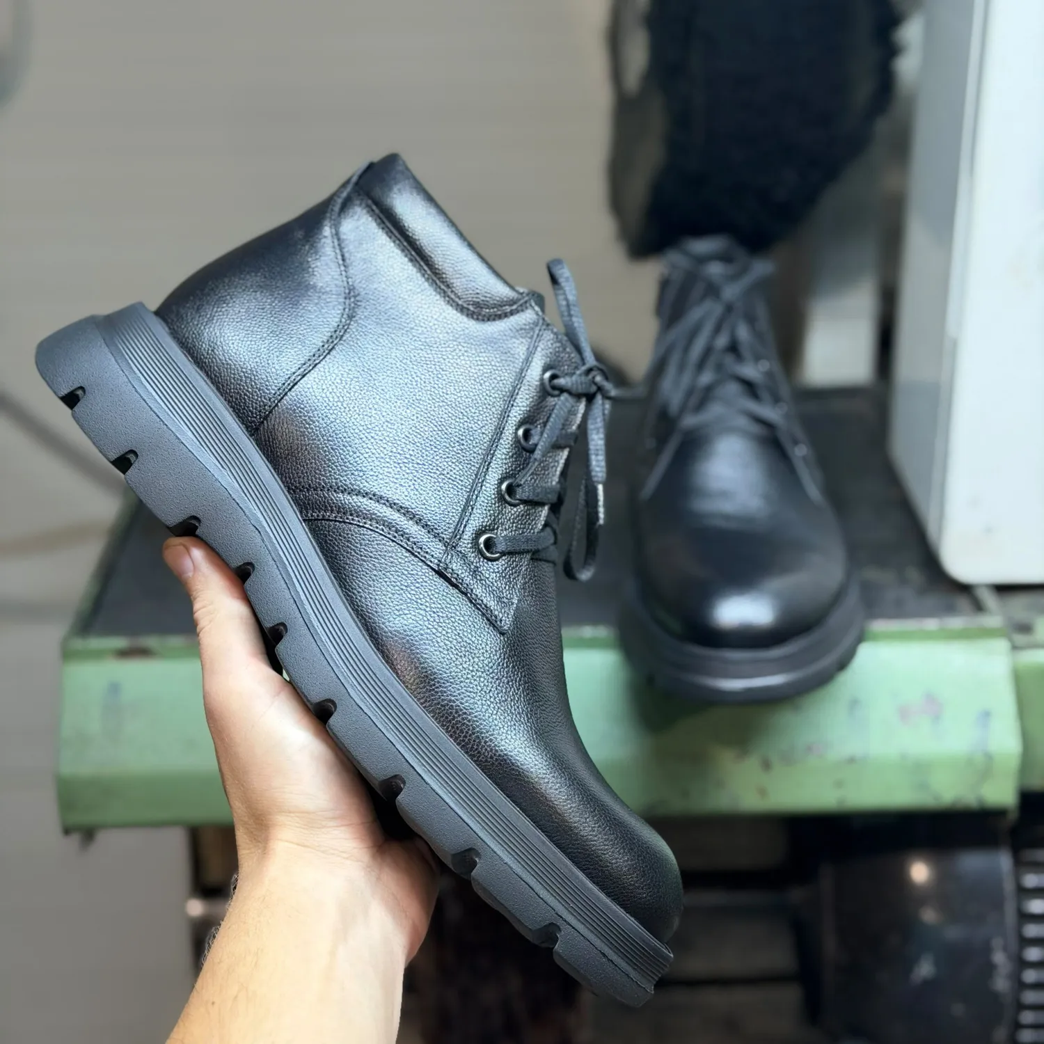 Lucas Shoes Ghete 390 ghete negru bizon piele