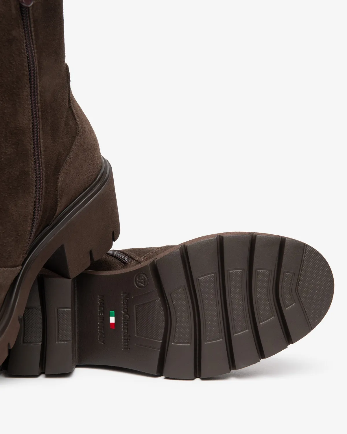 NeroGiardini Botine Damă Piele Întoarsă Toc 60 mm Fermoar