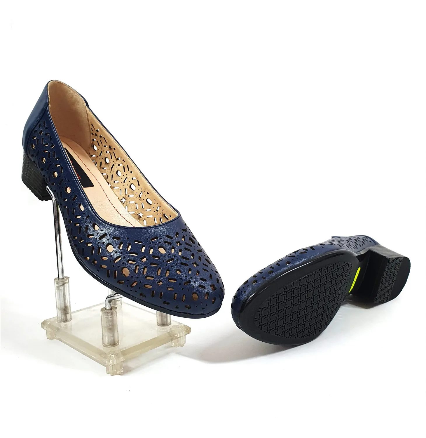 Catinca Shoes T10 BL pantofi perforați piele bleumarin
