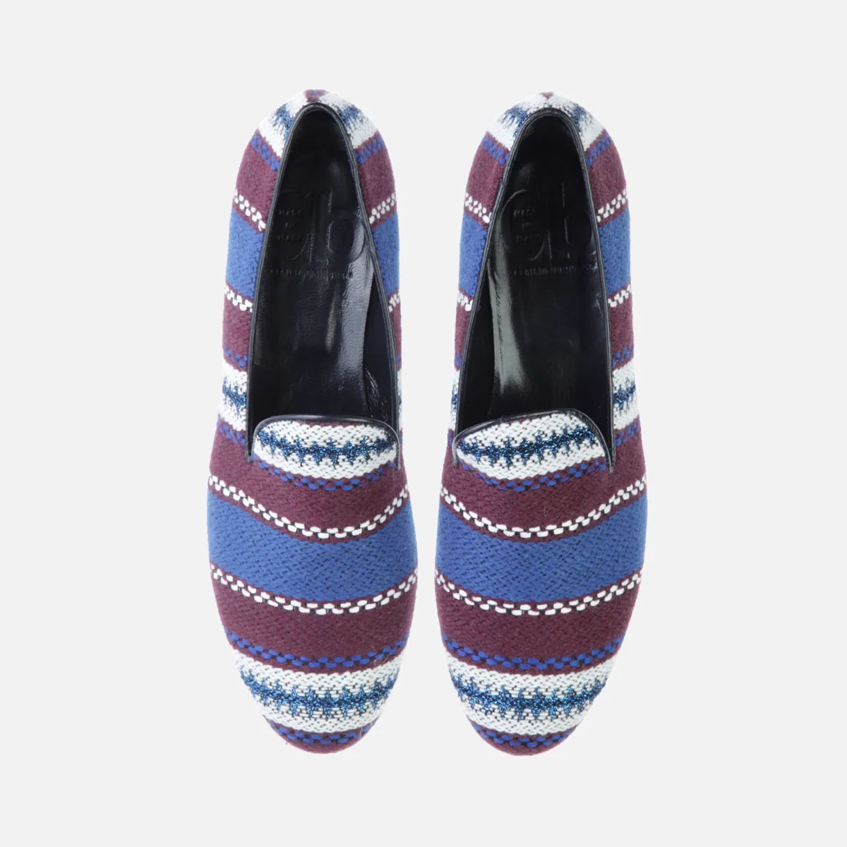Cecilia Bringheli Positano Purple Woven Fabric slipper mov