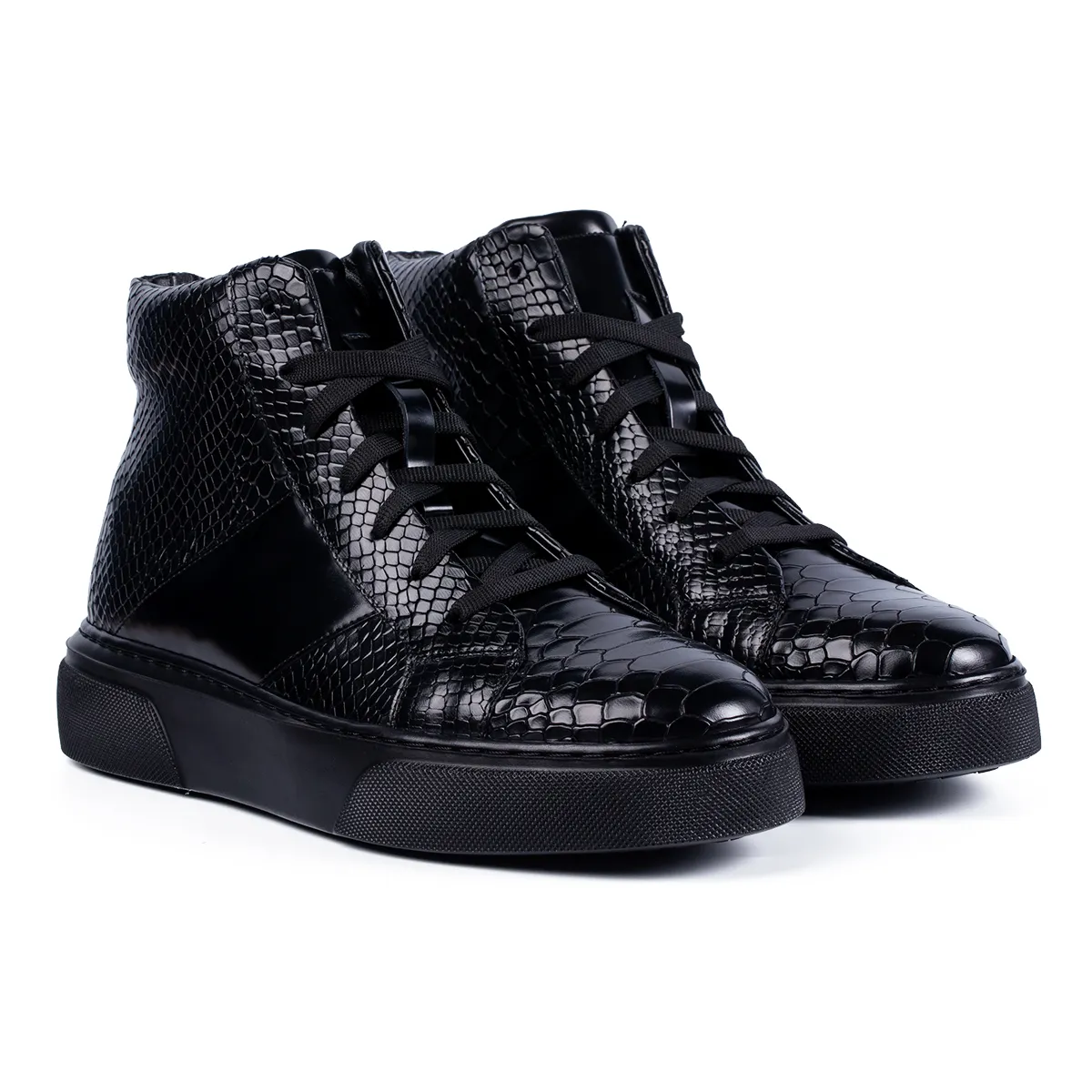 Lucas Shoes 855 ghete negre croco piele