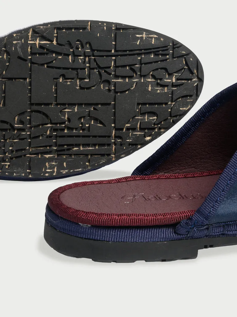 Flagelus Cinna Navy pantofi matase bleumarin