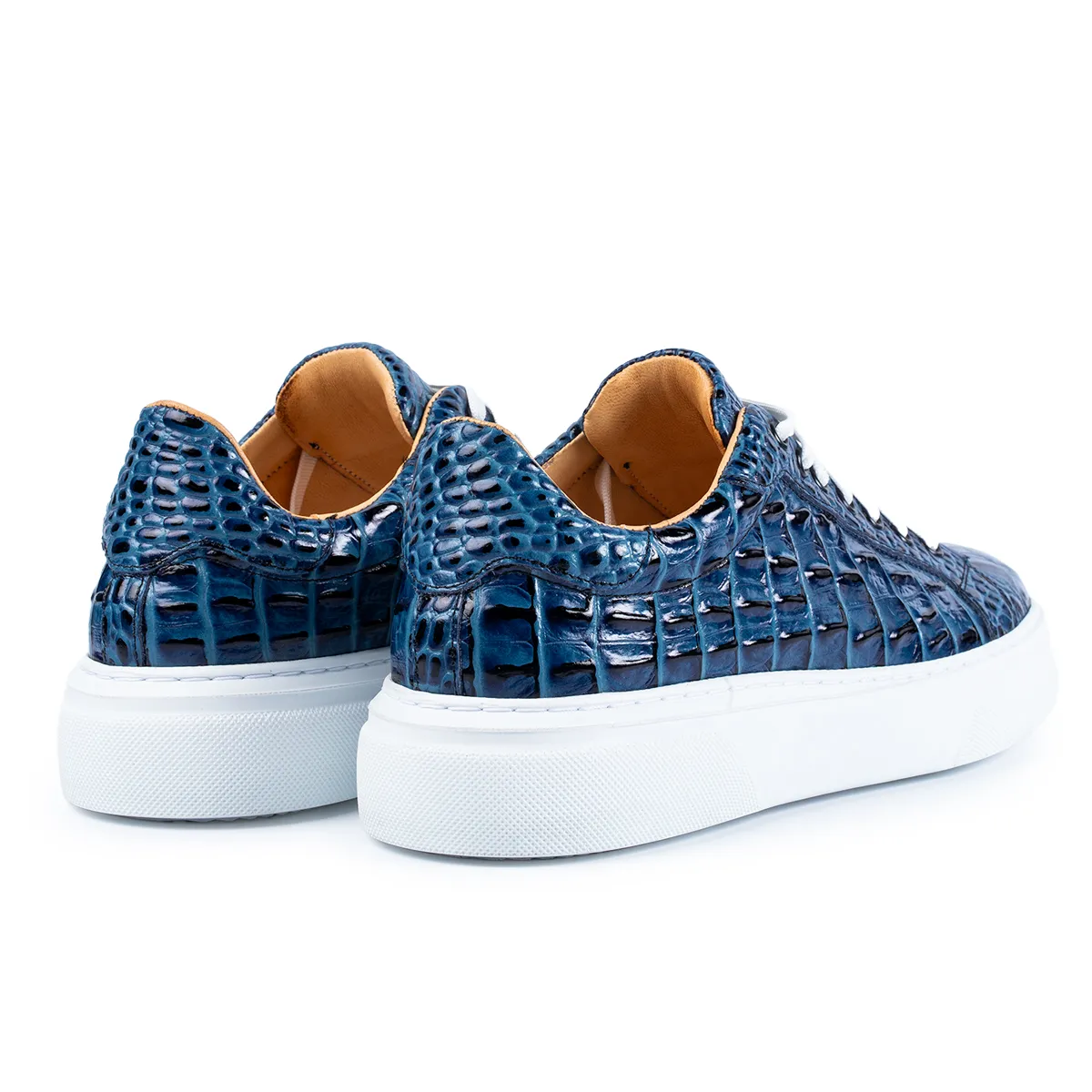 Lucas Shoes 510 sneakers piele albastru croco