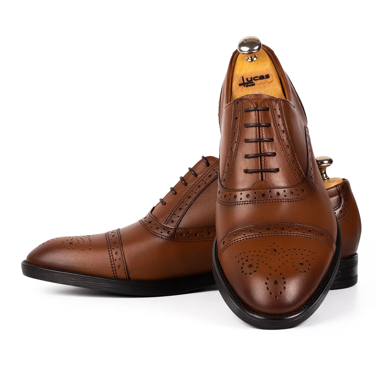 Lucas Shoes Elegant 359 pantofi coniac piele Mod100