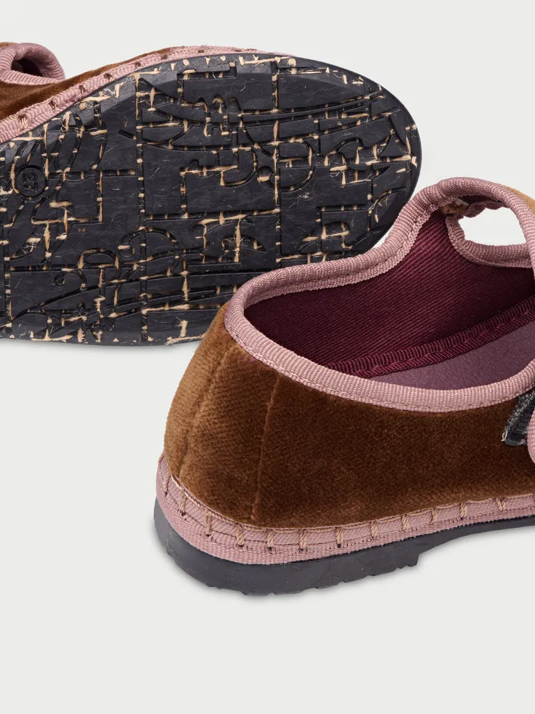 Flagelus Balthasar Kids pantofi copii maro catifea
