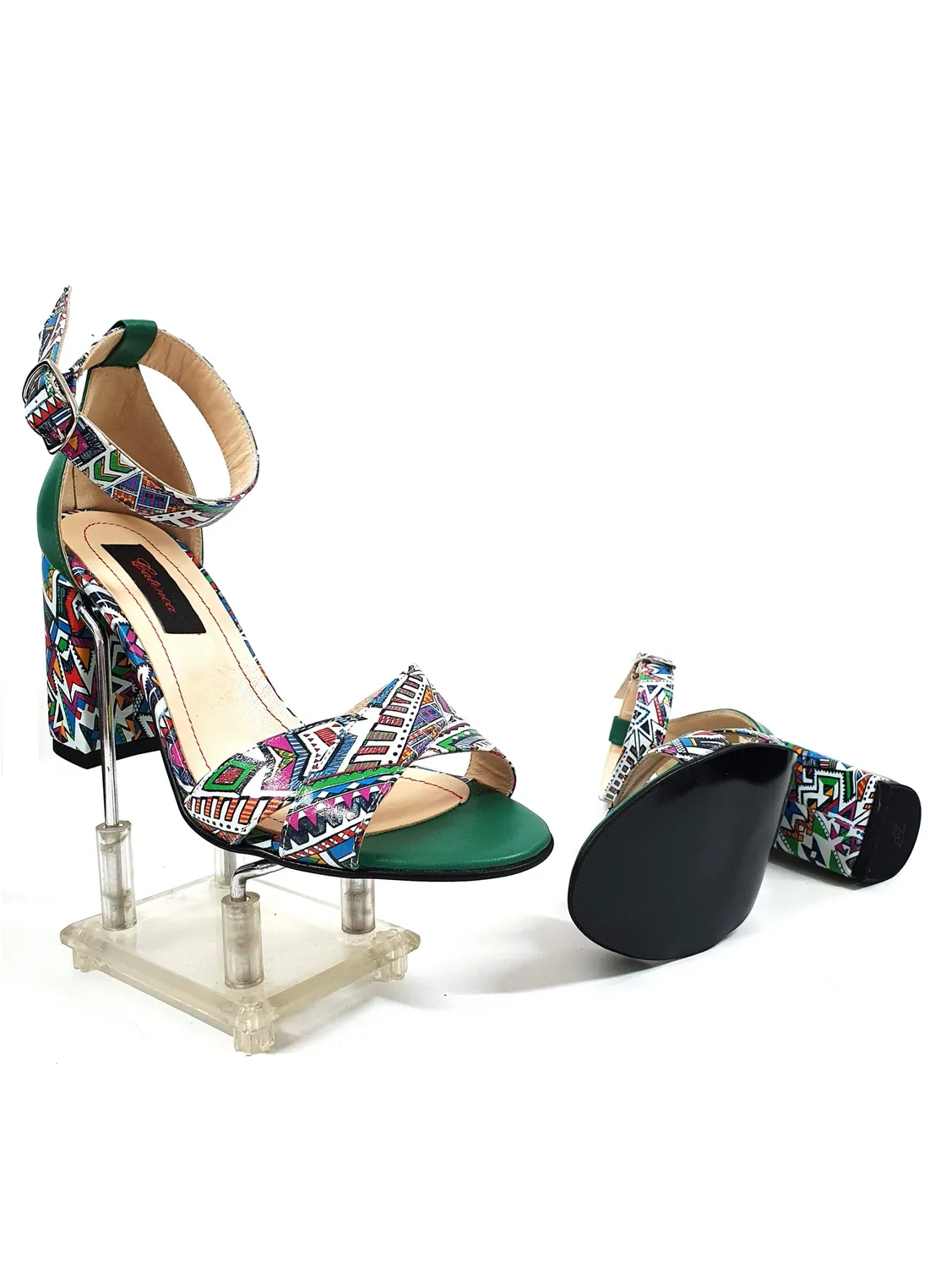 Catinca Shoes S4 VMT sandale damă verde tradițional