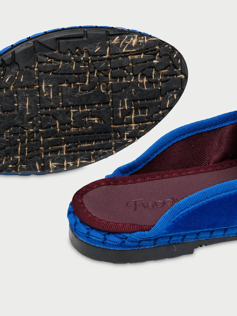 Flagelus Bruna Blue pantofi catifea albastru