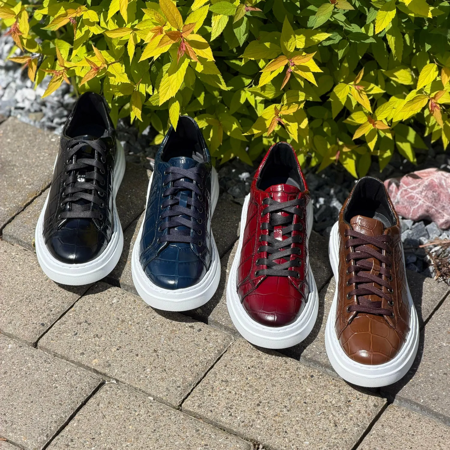 Lucas Shoes 510 Chile sneakers maro croco piele