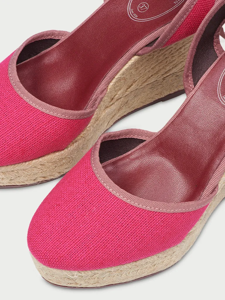 Flagelus Fiesta Strawberry espadrile roz in cu platforma