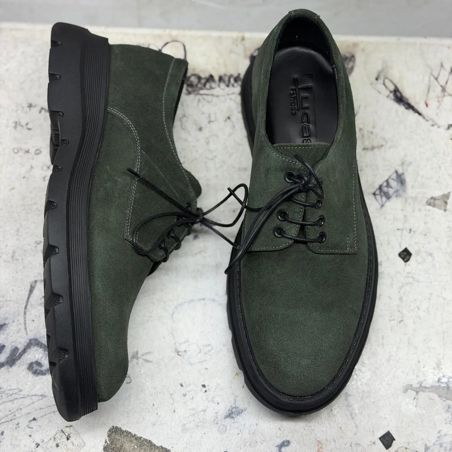 Lucas Shoes Casual 346 1009 pantofi verde velur