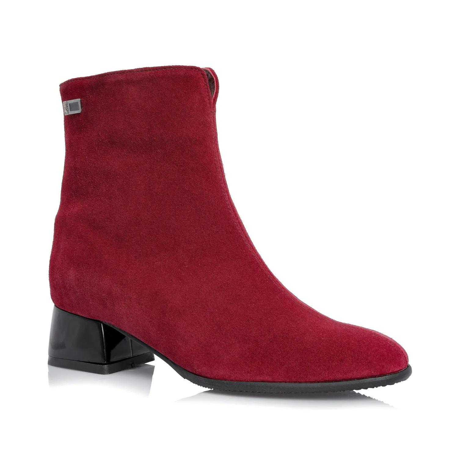 Catinca Shoes G77 RA ghete dama piele rosu antilopa