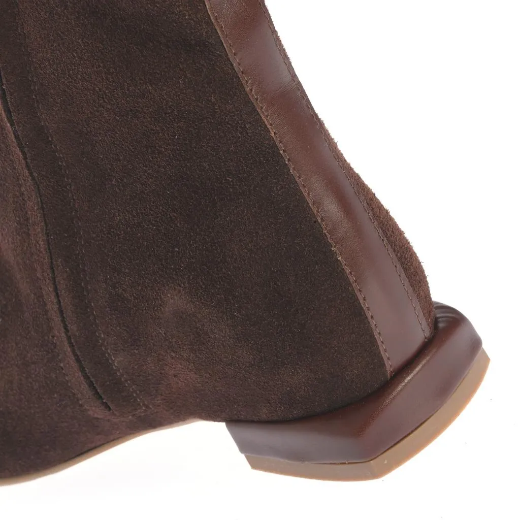 Ana Urbana Shoes Marinette botine maro ciocolata piele