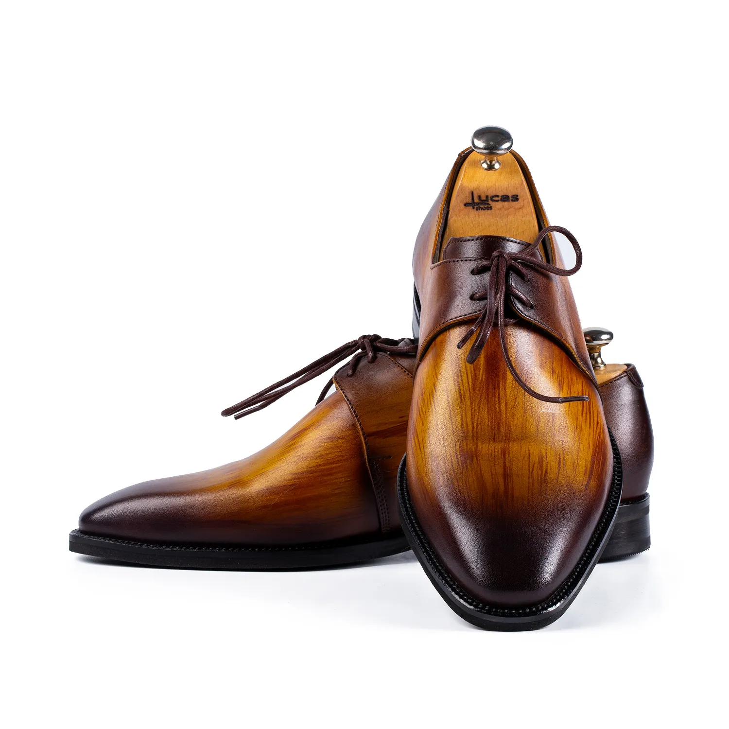 Lucas Shoes Elegant Derby Arca pantofi galbeni piele