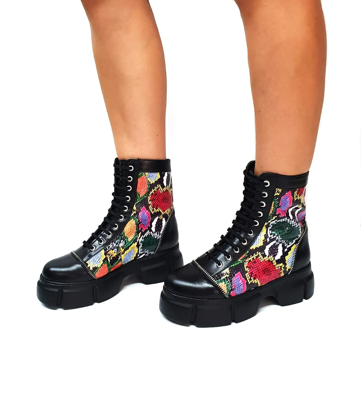 Catinca Shoes BC31 NBCC bocanci dama piele negru croco