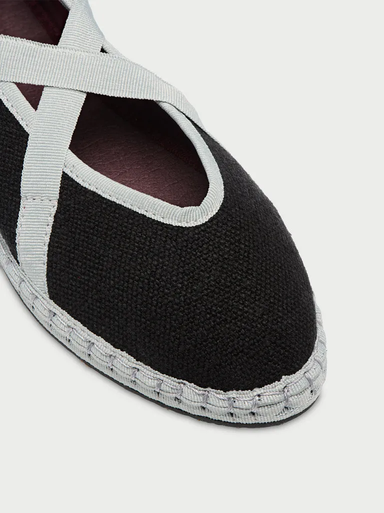 Flagelus Eichiro Linen Ribbon Black papuci negri