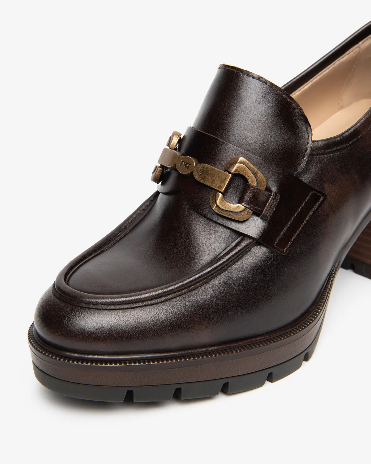 NeroGiardini mocasini dama piele toc 8 cm