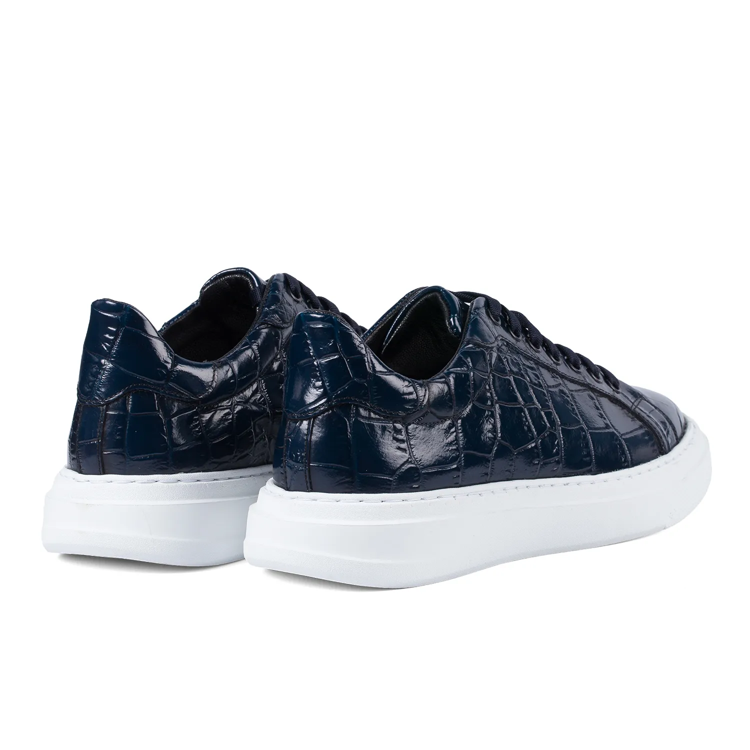 Lucas Shoes Sneaker 510 Chile Croco Mare Blue adidași piele