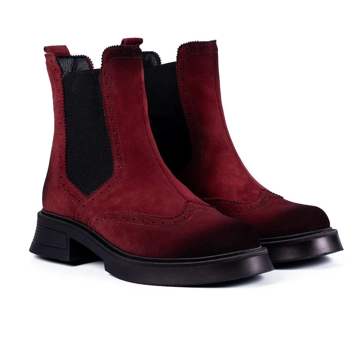 Lucas Shoes 400 ghete damă roșii piele naturală