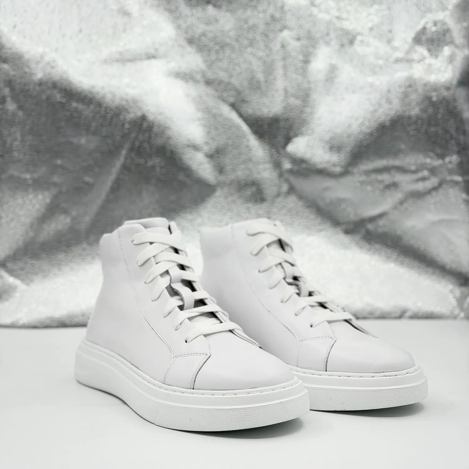 Lucas Shoes 855 Alb ghete piele naturala