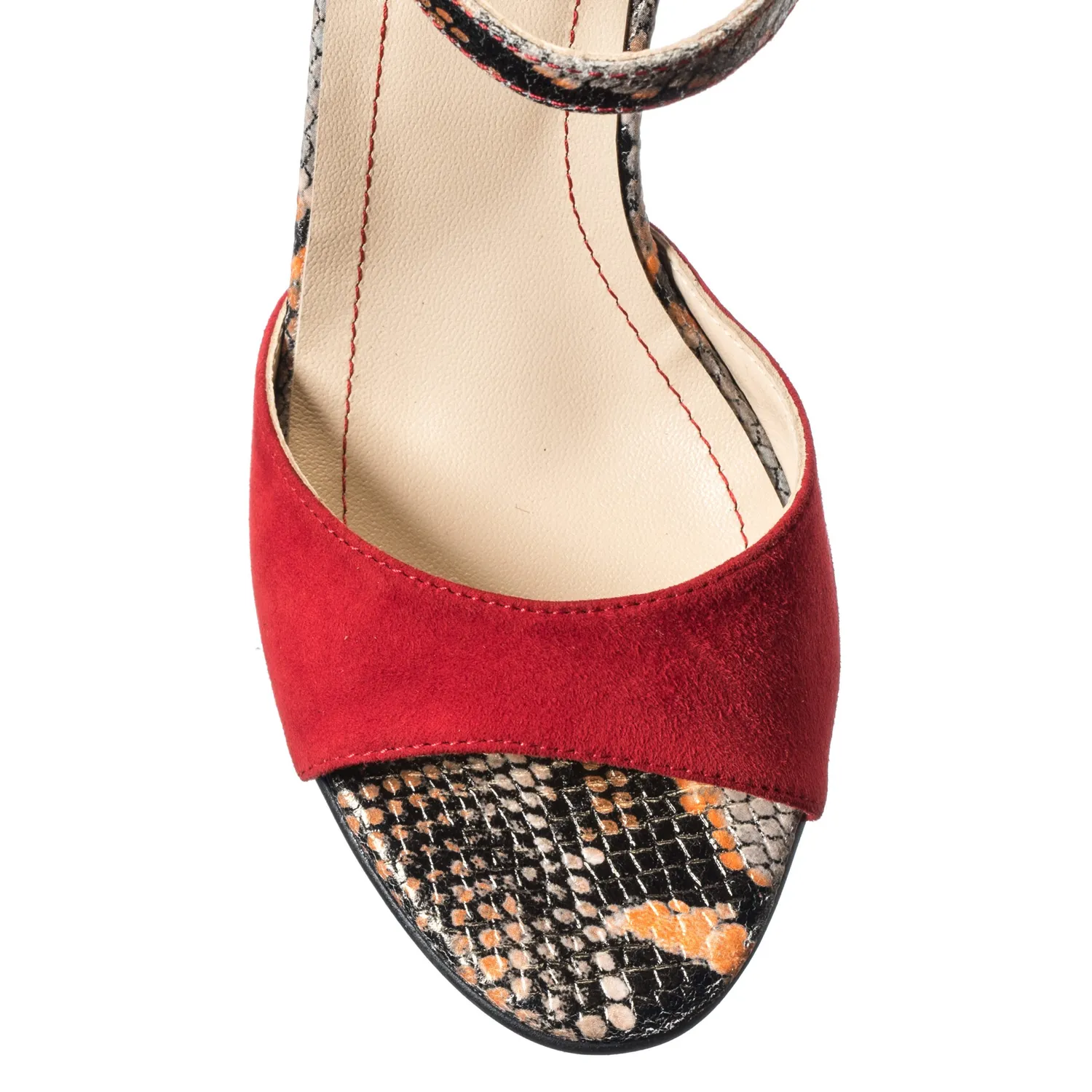 Catinca Shoes S15 RAS sandale dama rosii antilopa piele