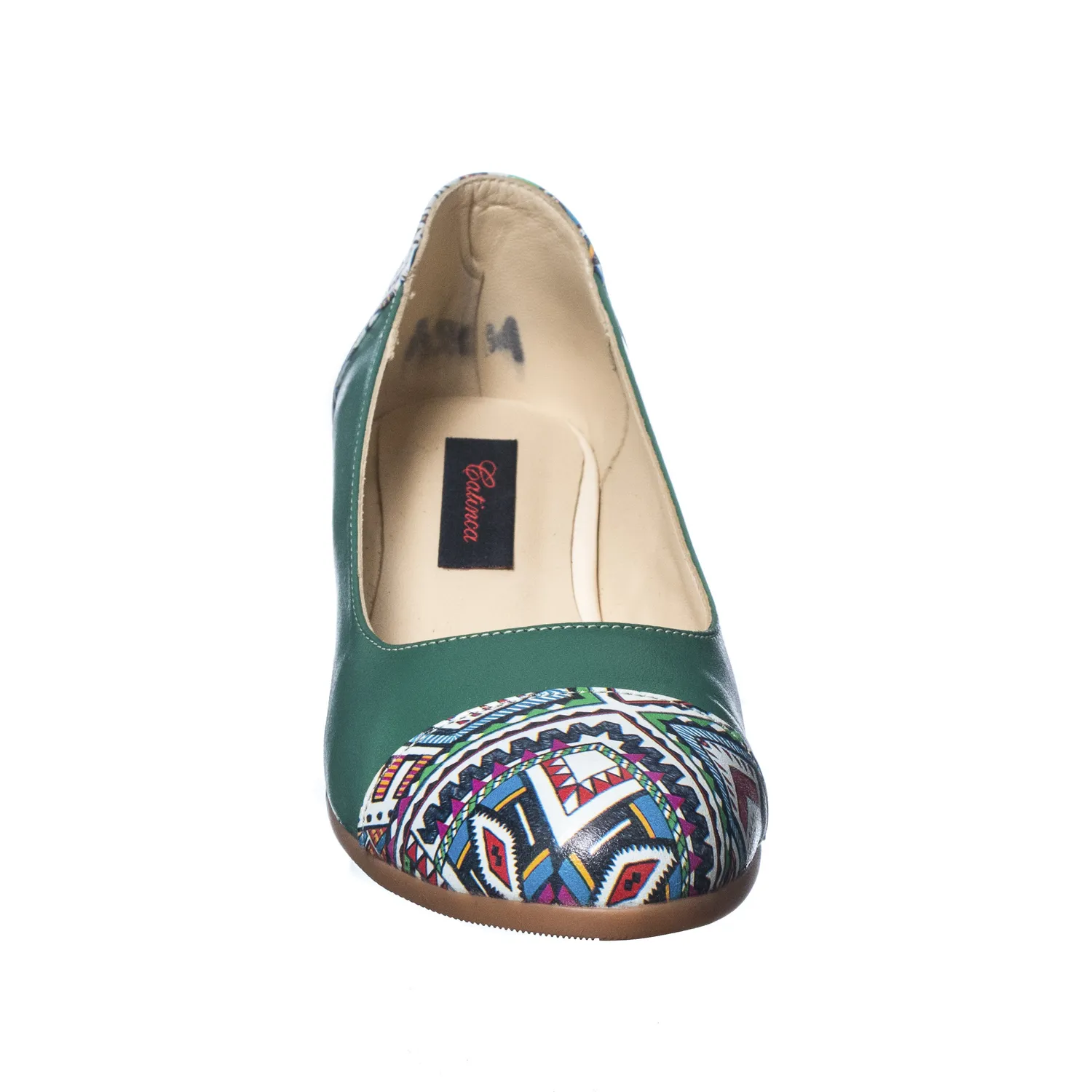 Catinca Shoes T6 VMT pantofi dama piele verde traditional