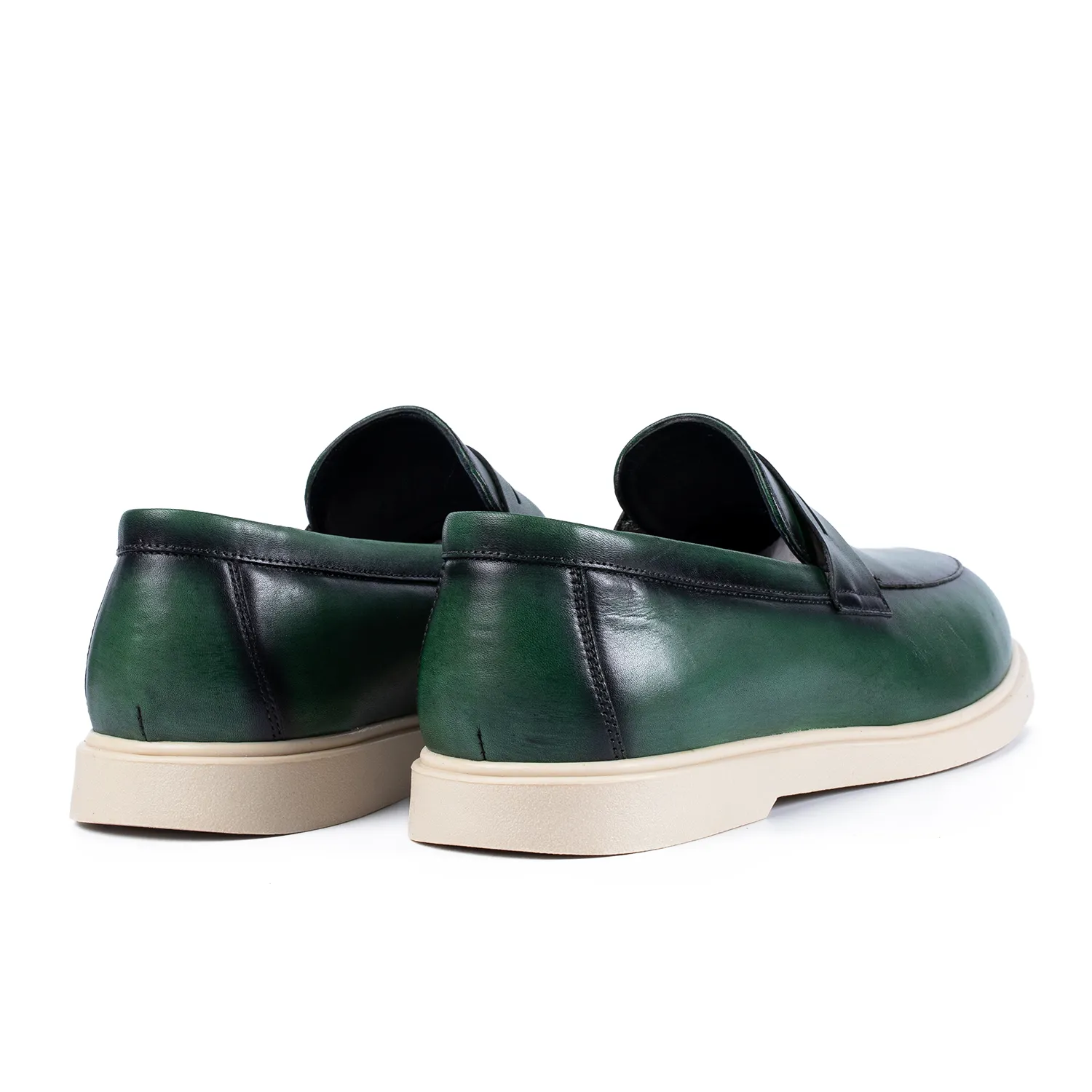 Lucas Shoes Ezra mocasini verde piele naturala