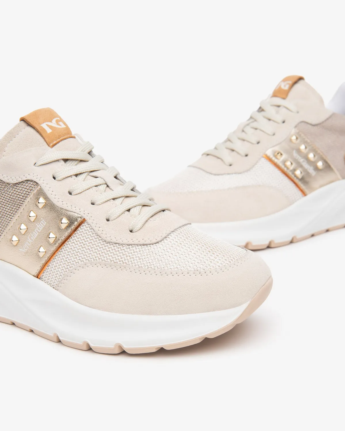 Sneakers damă NeroGiardini piele întoarsă mixt