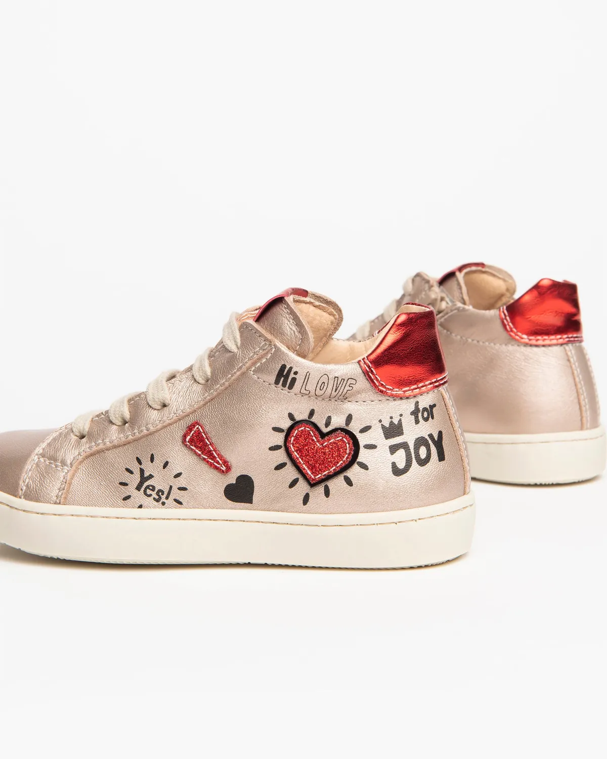 NeroGiardini sneakers piele fete cu sclipici fermoar