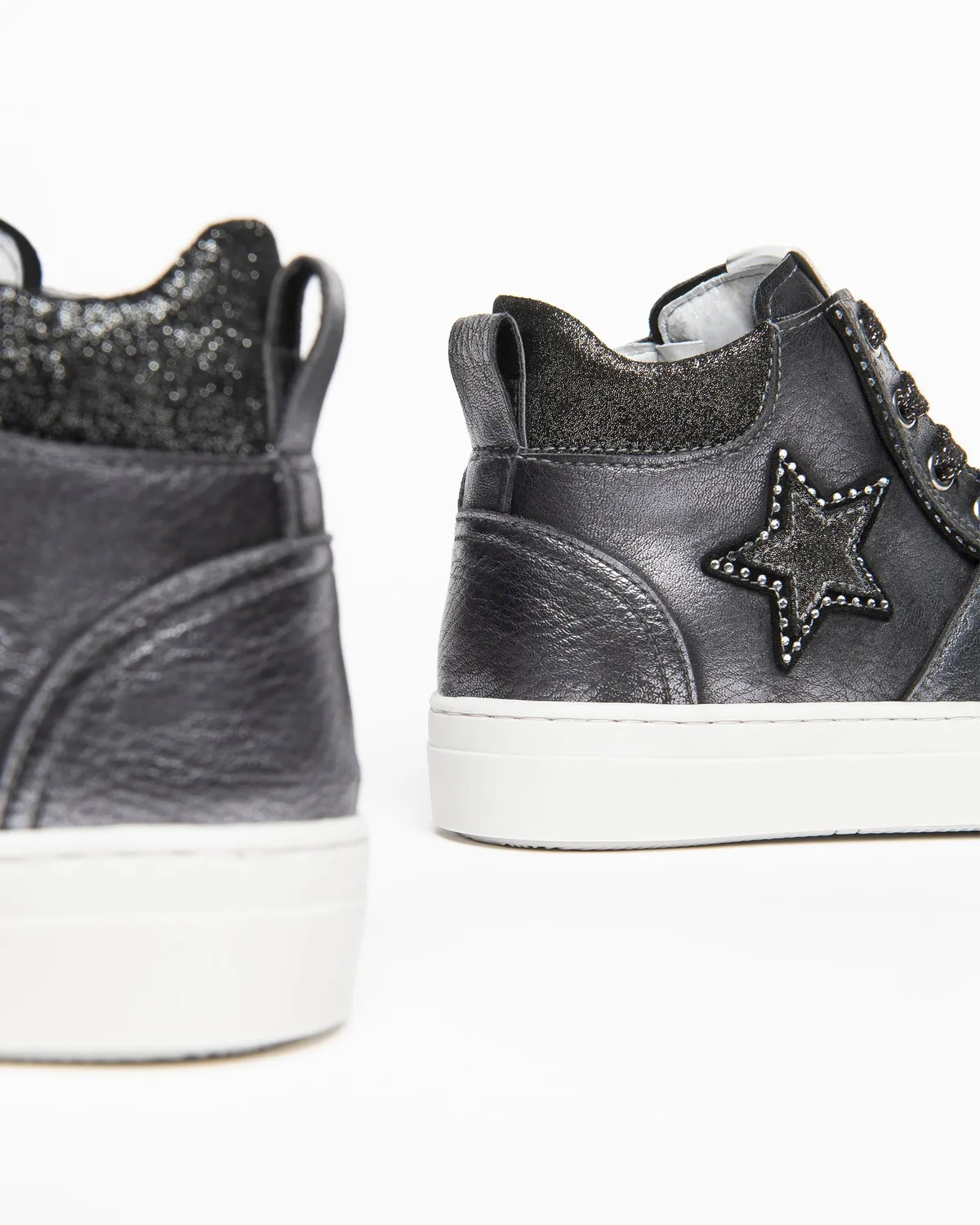 Sneakers NeroGiardini fete piele inalte fermoar