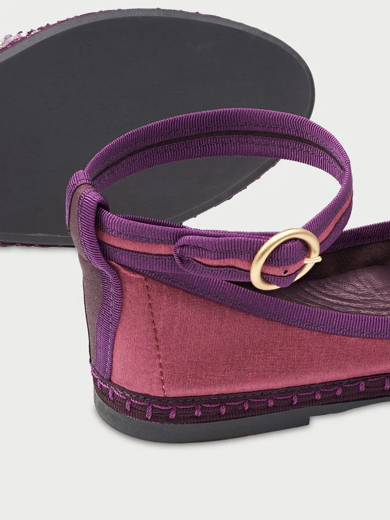 Flagelus Courts Mule Cristal Garnet balerini matase