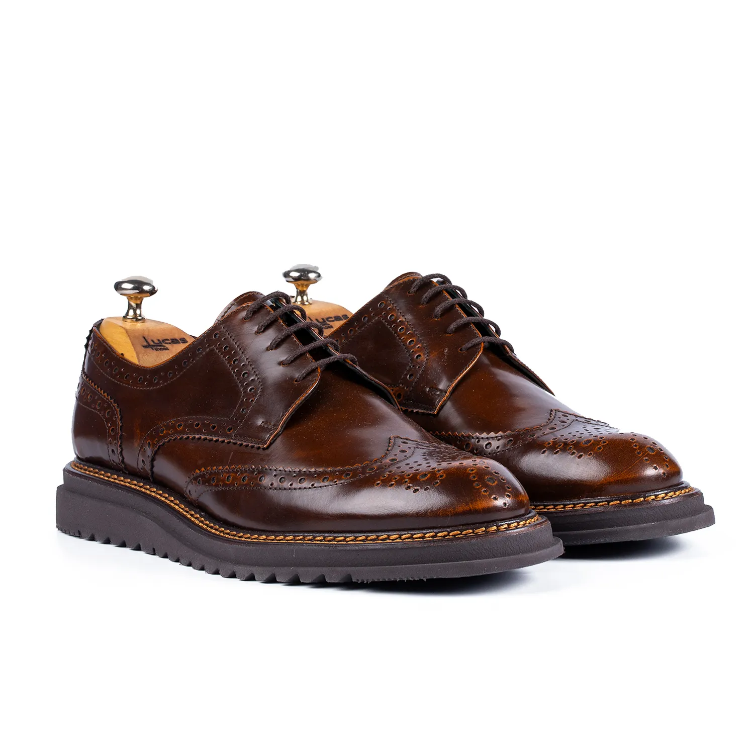 Lucas Shoes Casual 555 pantofi barbati maro semi-lac