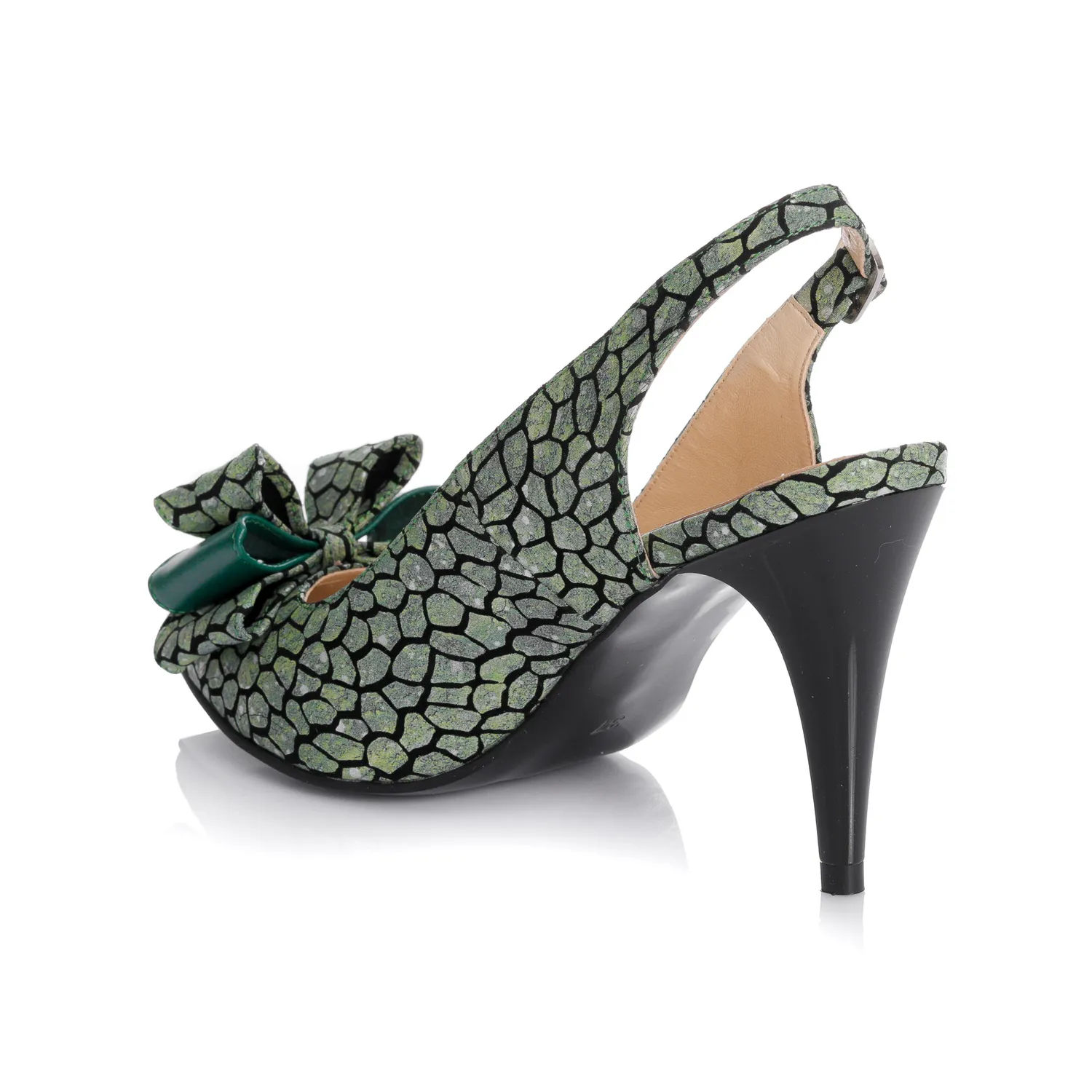 Catinca Shoes D17 VP sandale dama piele naturala verde ponei