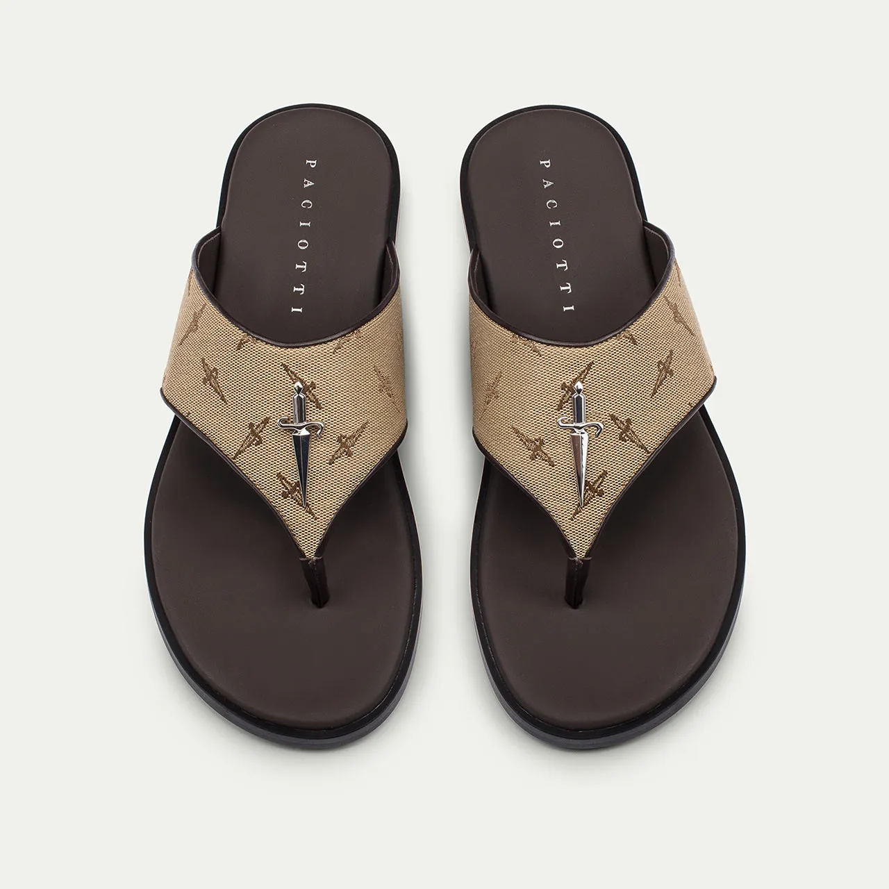 Cesare Paciotti Thong slapi barbati bej canvas
