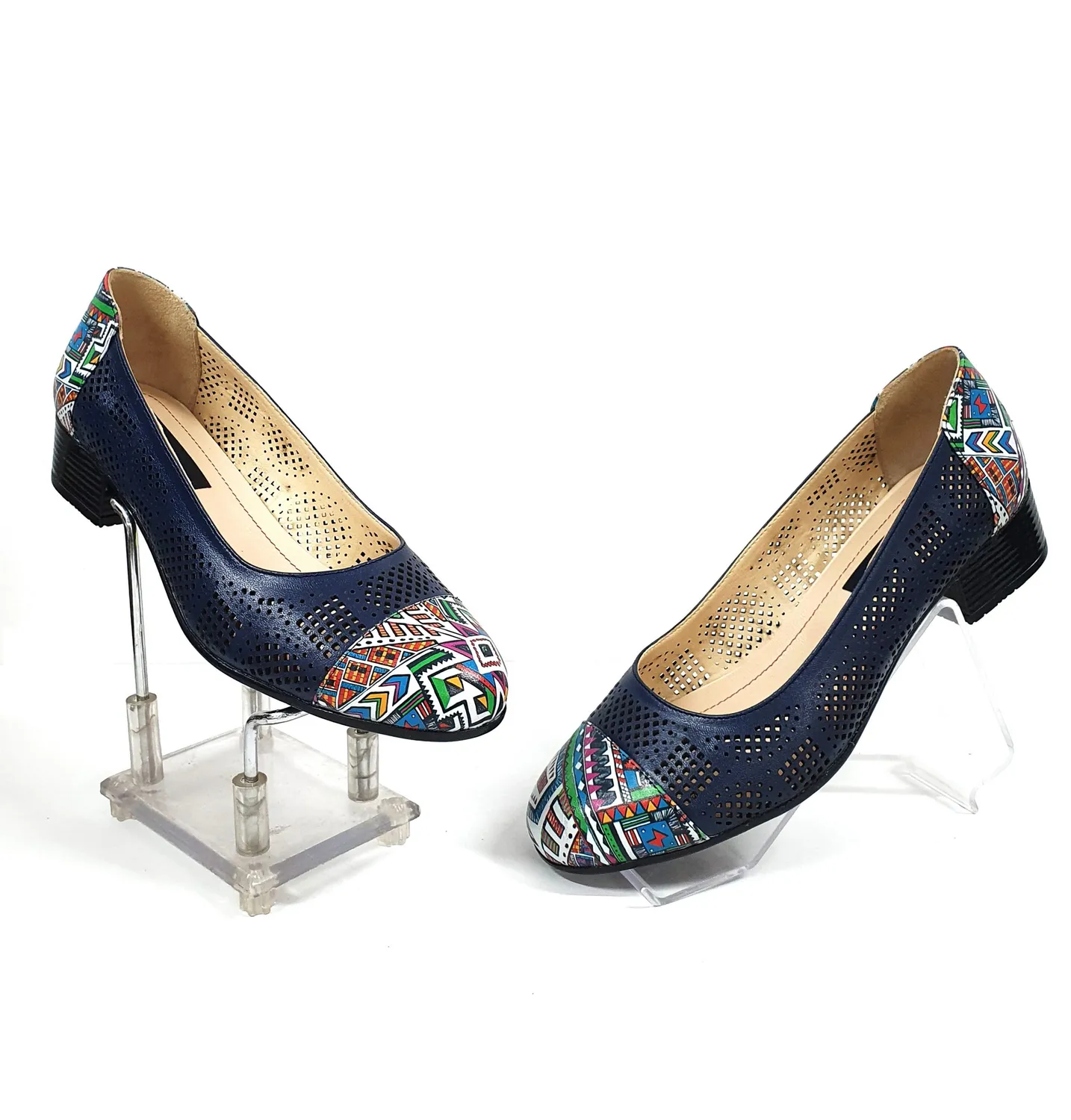 Catinca Shoes T12 BMT pantofi perforati bleumarin
