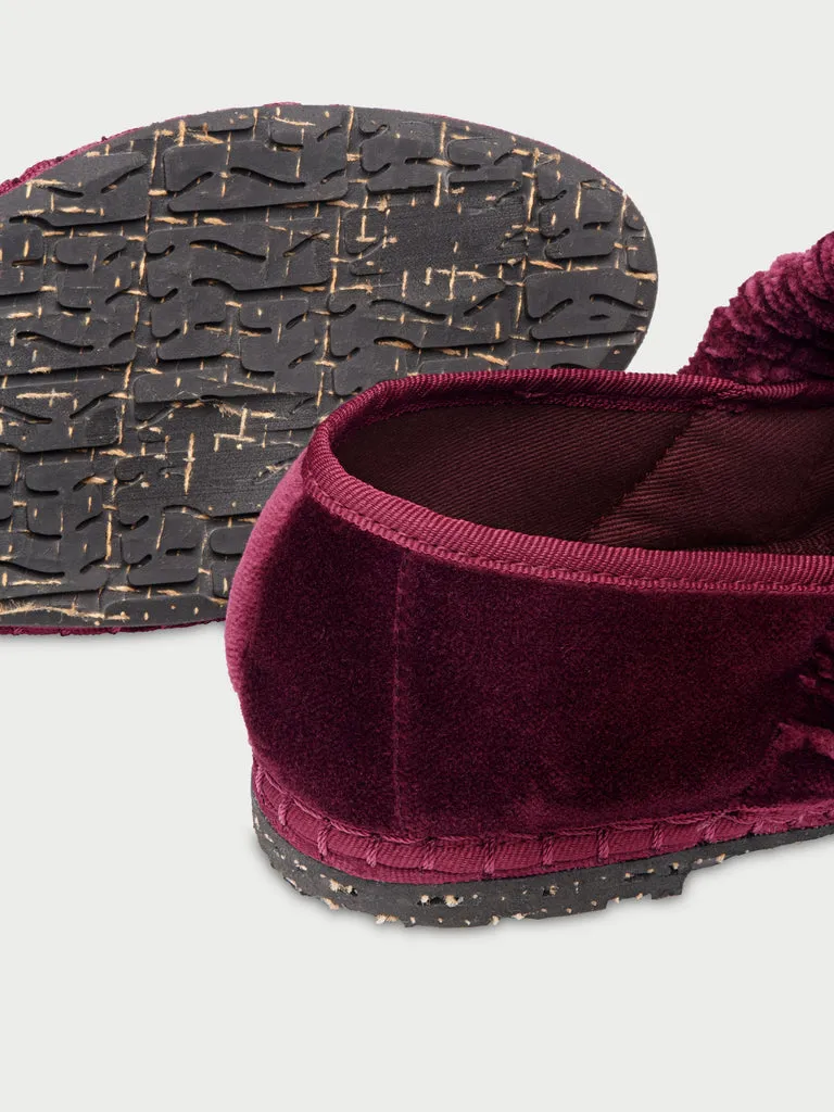 Flagelus Mafalda Double Burgundy pantofi catifea bordeaux