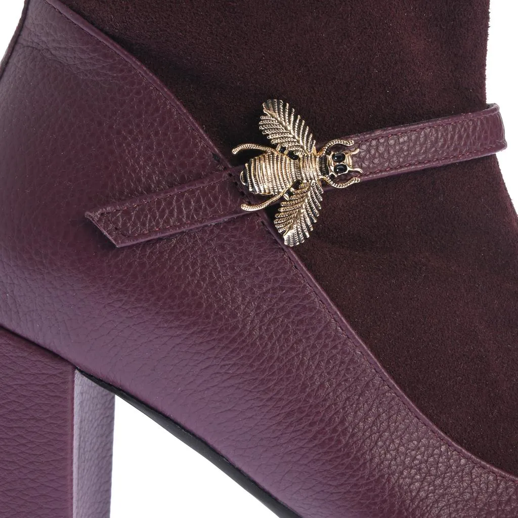 Ana Urbana Shoes Anemona botine bordeaux toc gros