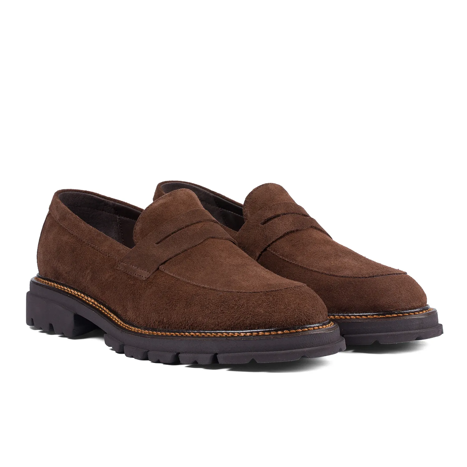 Lucas Shoes Ezra Ukr mocasini bărbați maro velur
