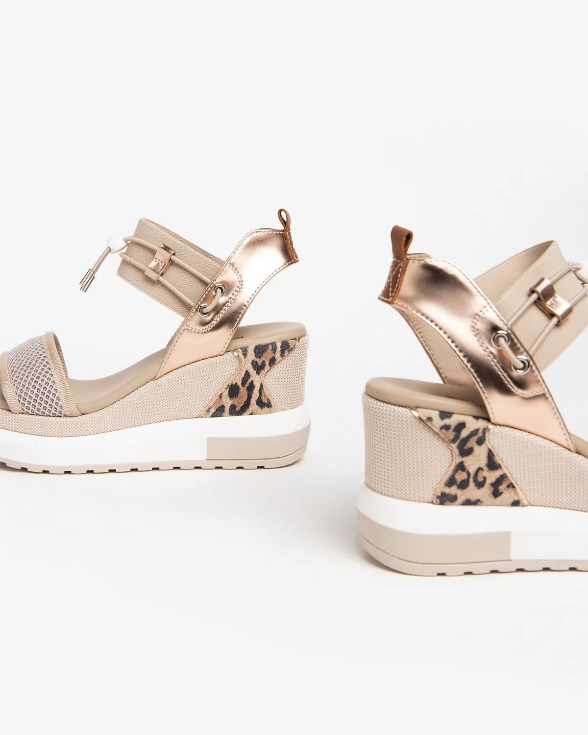 Sandale platforma dama NeroGiardini leopard 4 cm