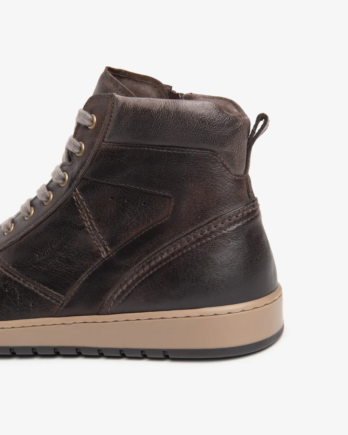 NeroGiardini Sneakers barbati piele inalti cu fermoar