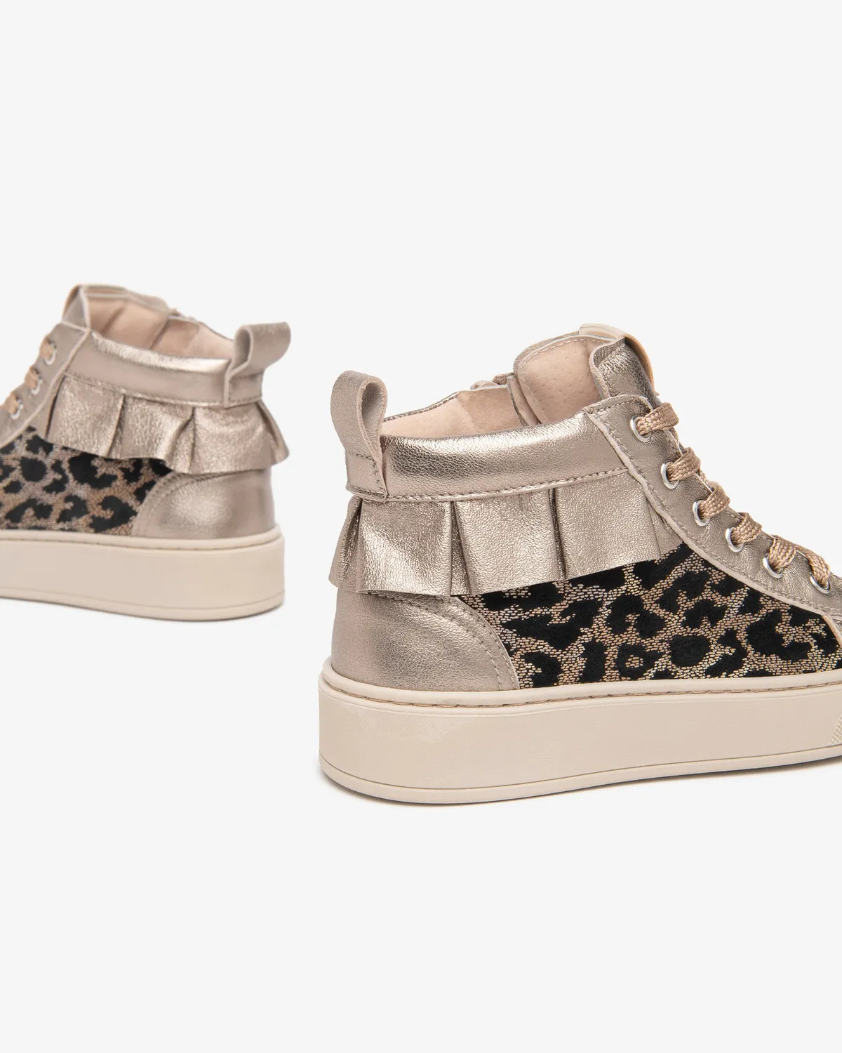 Adidasi fete piele NeroGiardini inalti animal print